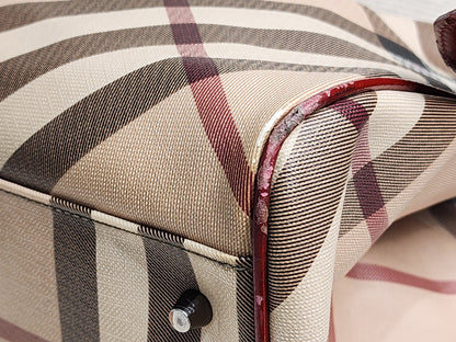Burberry Red / Beige House Check PVC Cantebury Tote