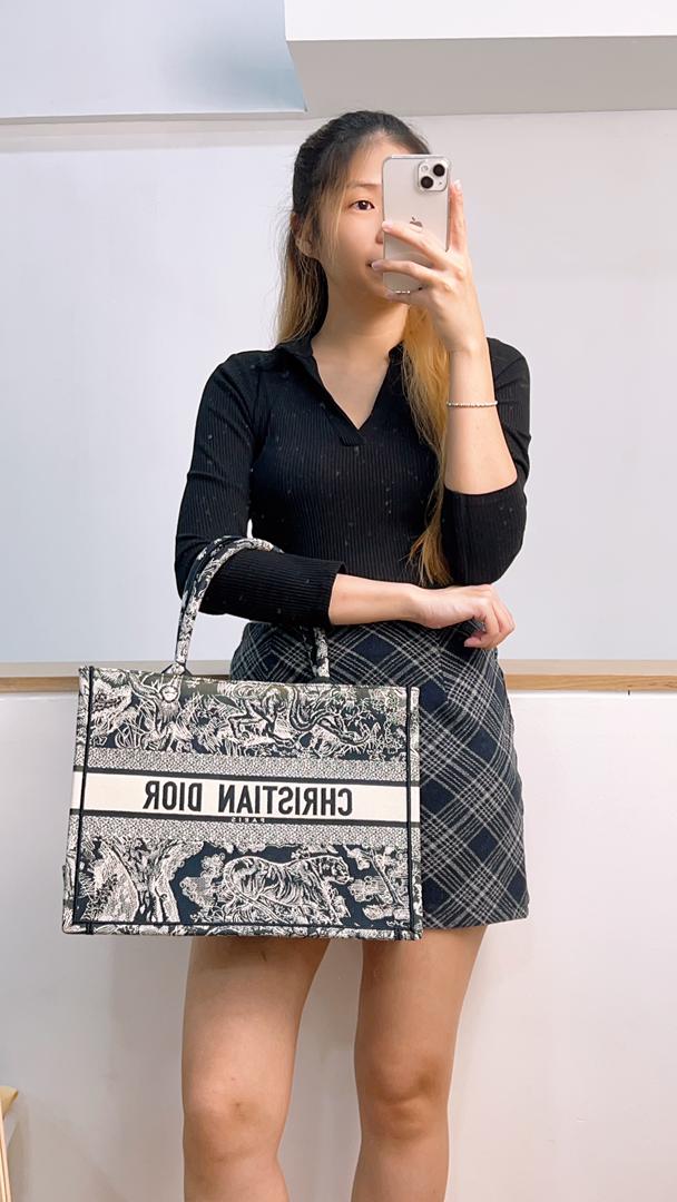 Dior Medium Book Tote Toile De Jouy Embroidery