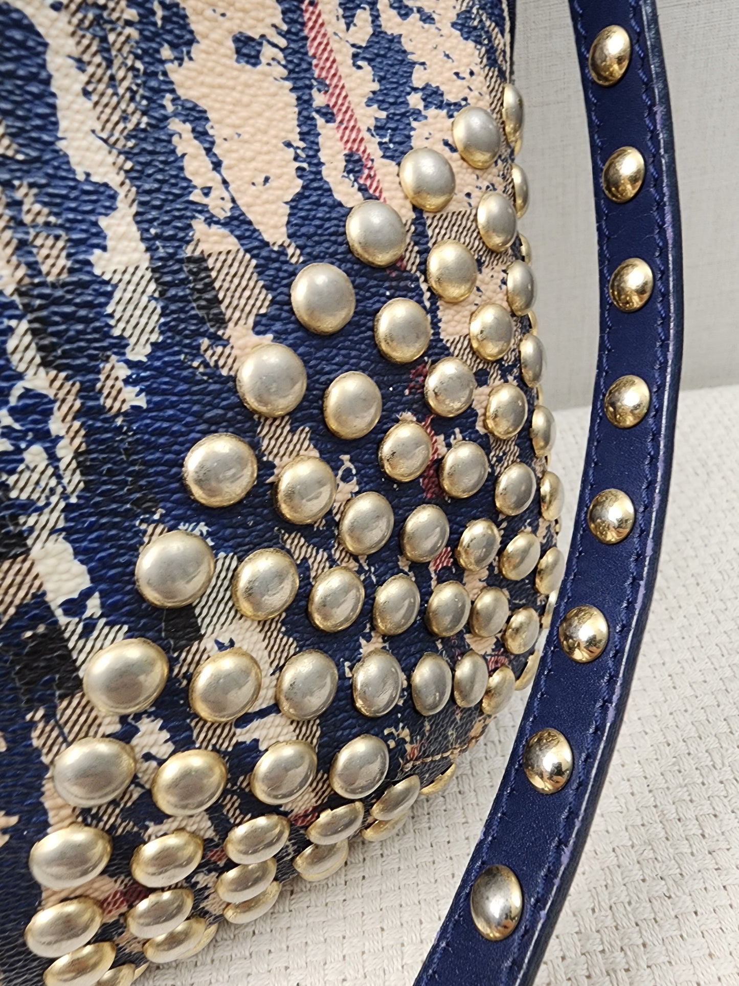 Burberry Haymarket Check Splash Studded Canterbury Tote