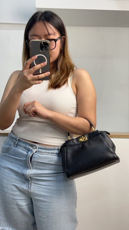 Fendi Black Mini Peekaboo GHW