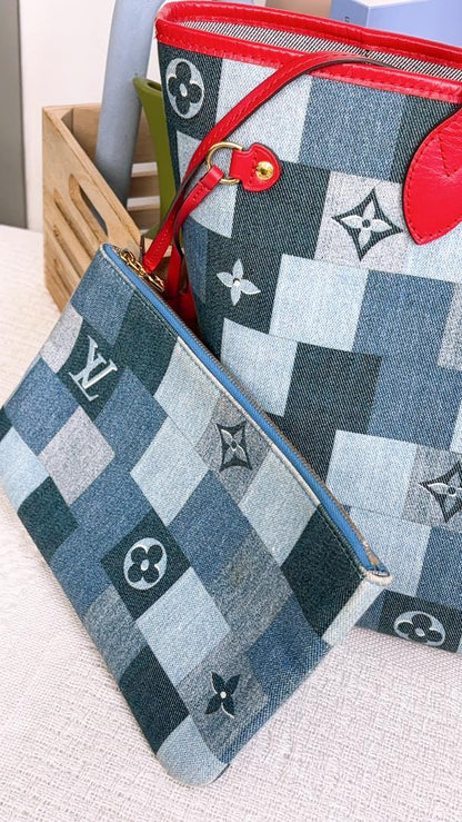 Louis Vuitton Denim Patchwork Neverfull MM