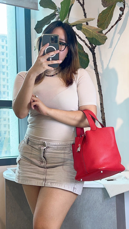 Hermes Picotin 22 in Red Clemence