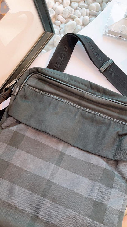 Burberry Nylon Smoked Check Messenger Bag