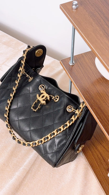 Chanel Black Caviar Mini 25 Bag (GHW)