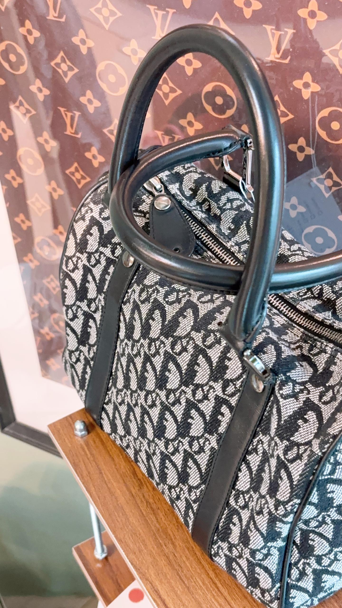 Dior Navy Trotter Vintage Boston Bag