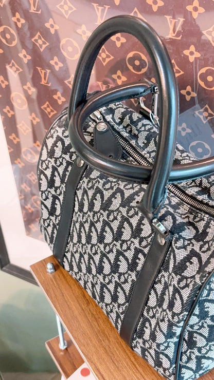 Dior Navy Trotter Vintage Boston Bag