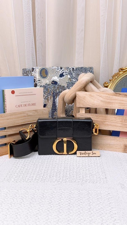 Dior Black Calfskin 30 Montaigne Box Bag (GHW)