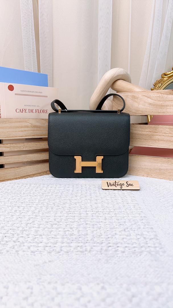 Hermes Black Constance 18 (GHW)