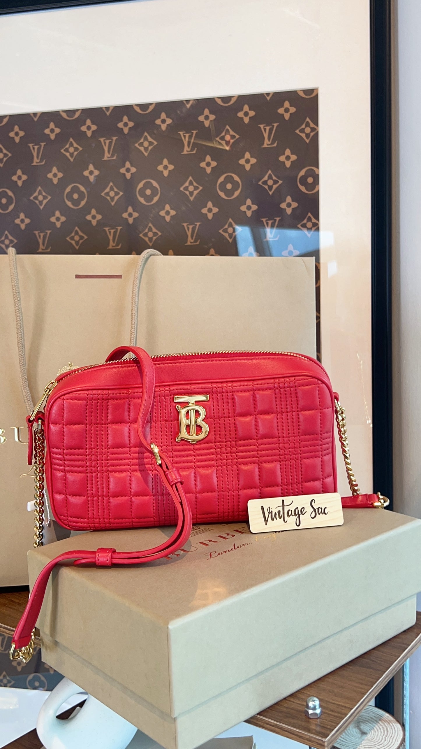 Burberry Red Small Lola Camera Bag