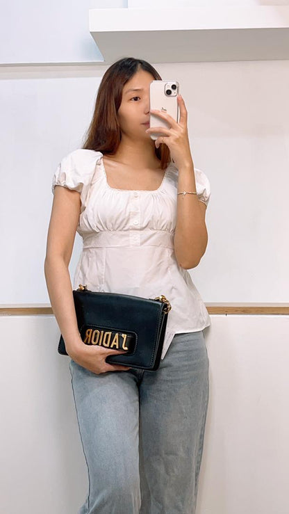 Dior Black Calfskin Jadior Medium Shoulder Bag GHW