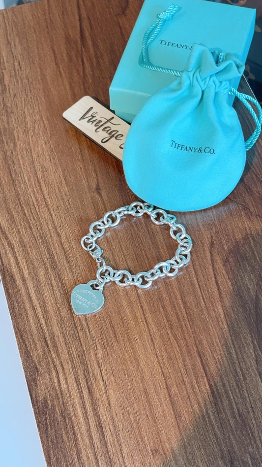Tiffany and Co Silver Return to Tif Heart Tag Bracelet