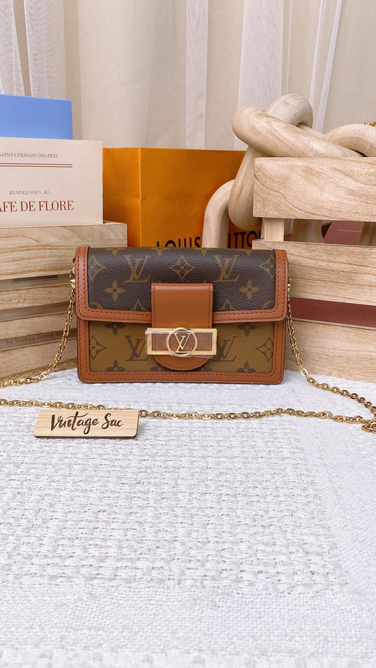 LV Reverse Monogram Dauphine Chain Wallet
