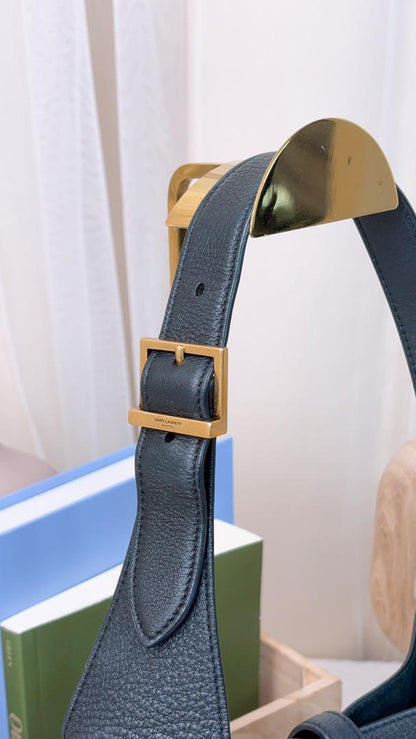 YSL Black Calfskin Small Le 5A7 Hobo (GHW)