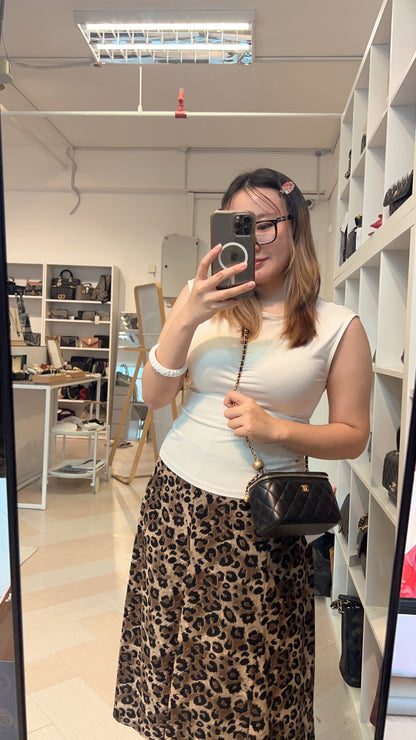 Chanel Black Lambskin Vanity in Pearl Crush