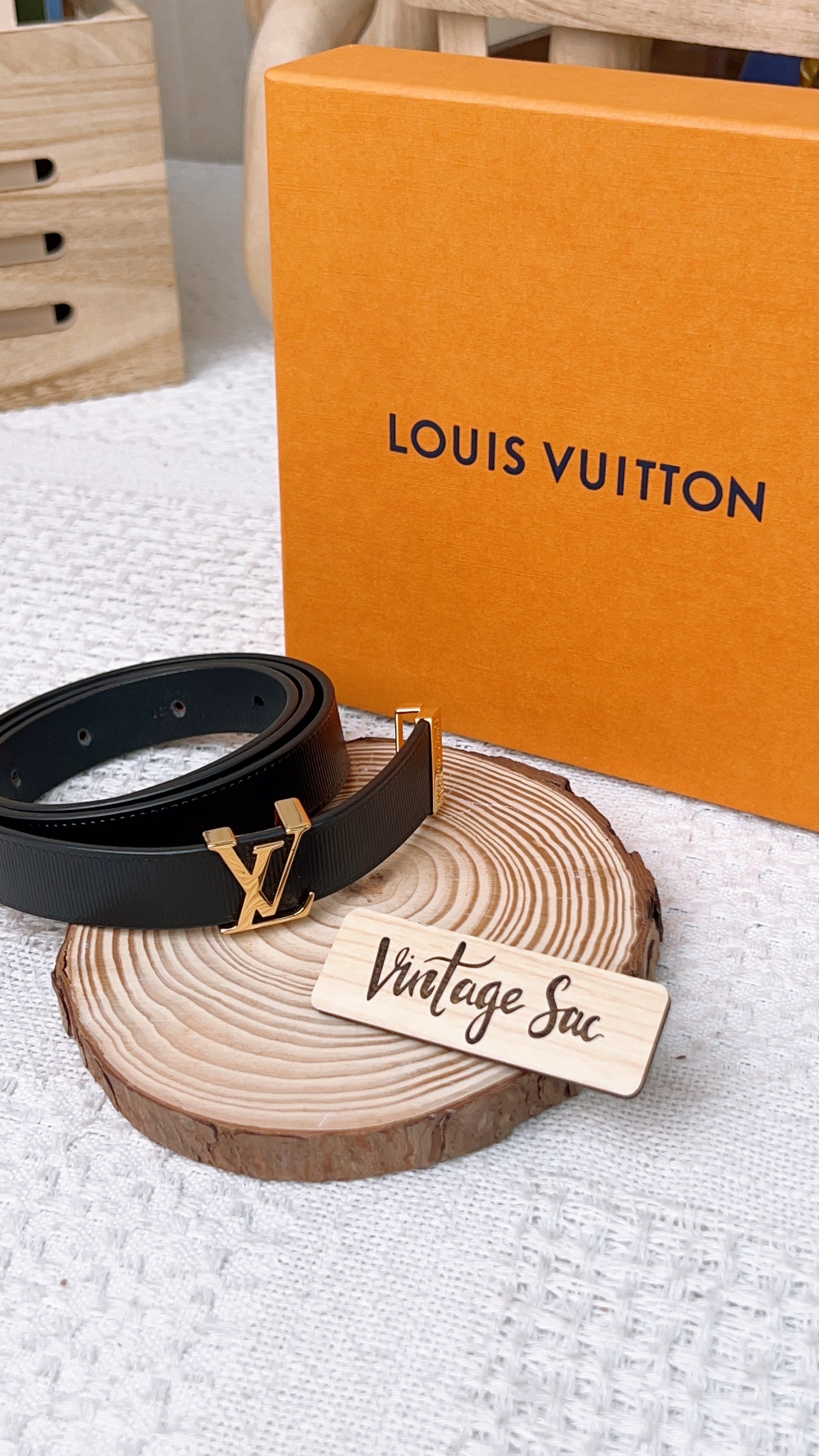 LV Black Initials 20mm Belt
