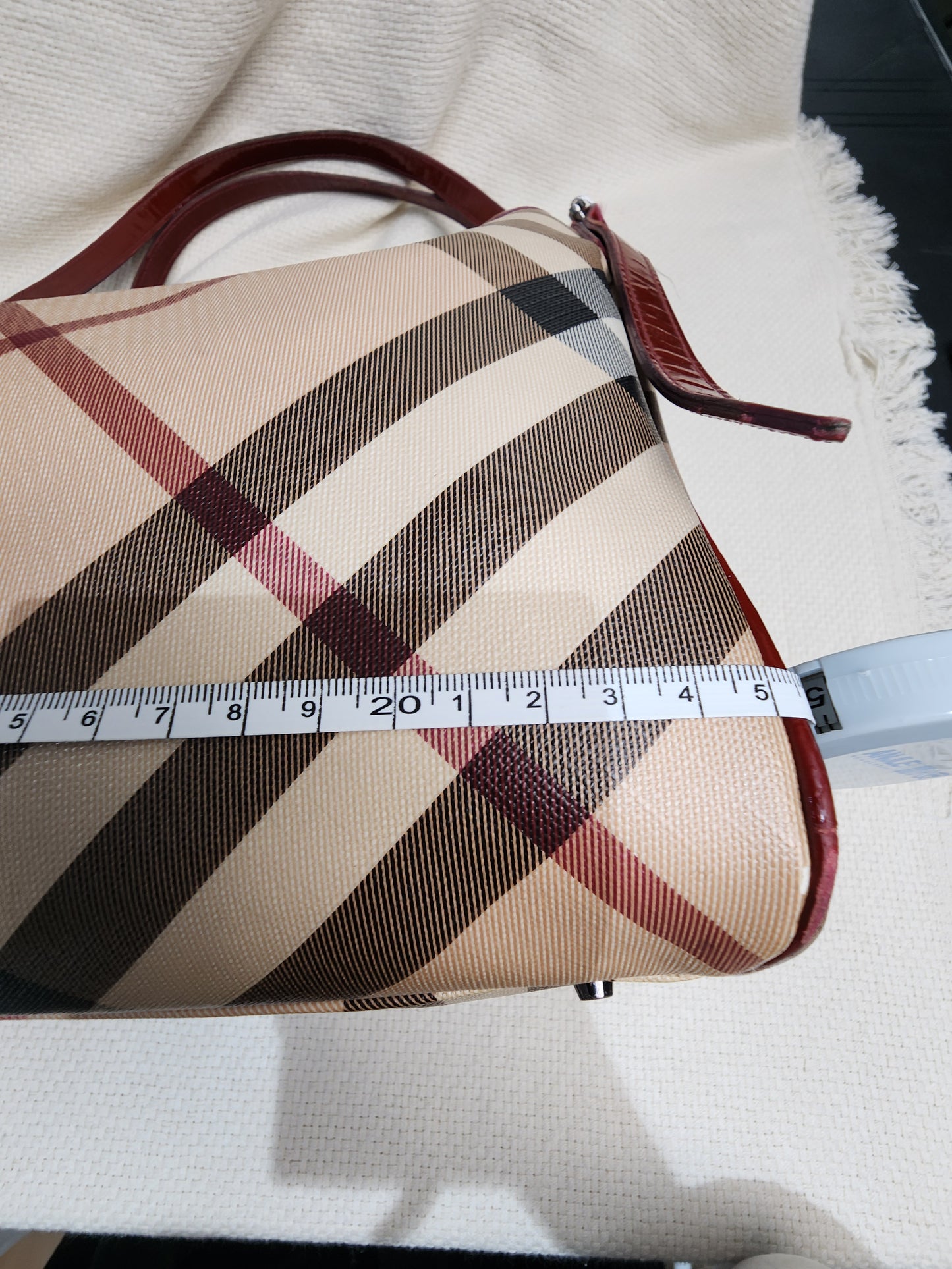 Burberry Red / Beige House Check PVC Cantebury Tote