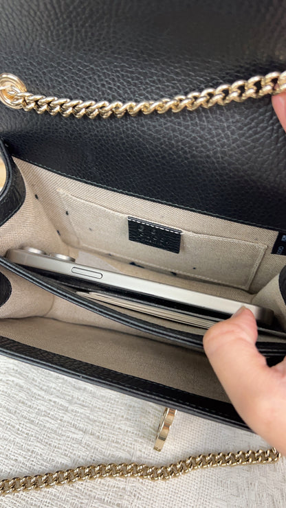 Gucci Black Interlocking Chain Bag GHW