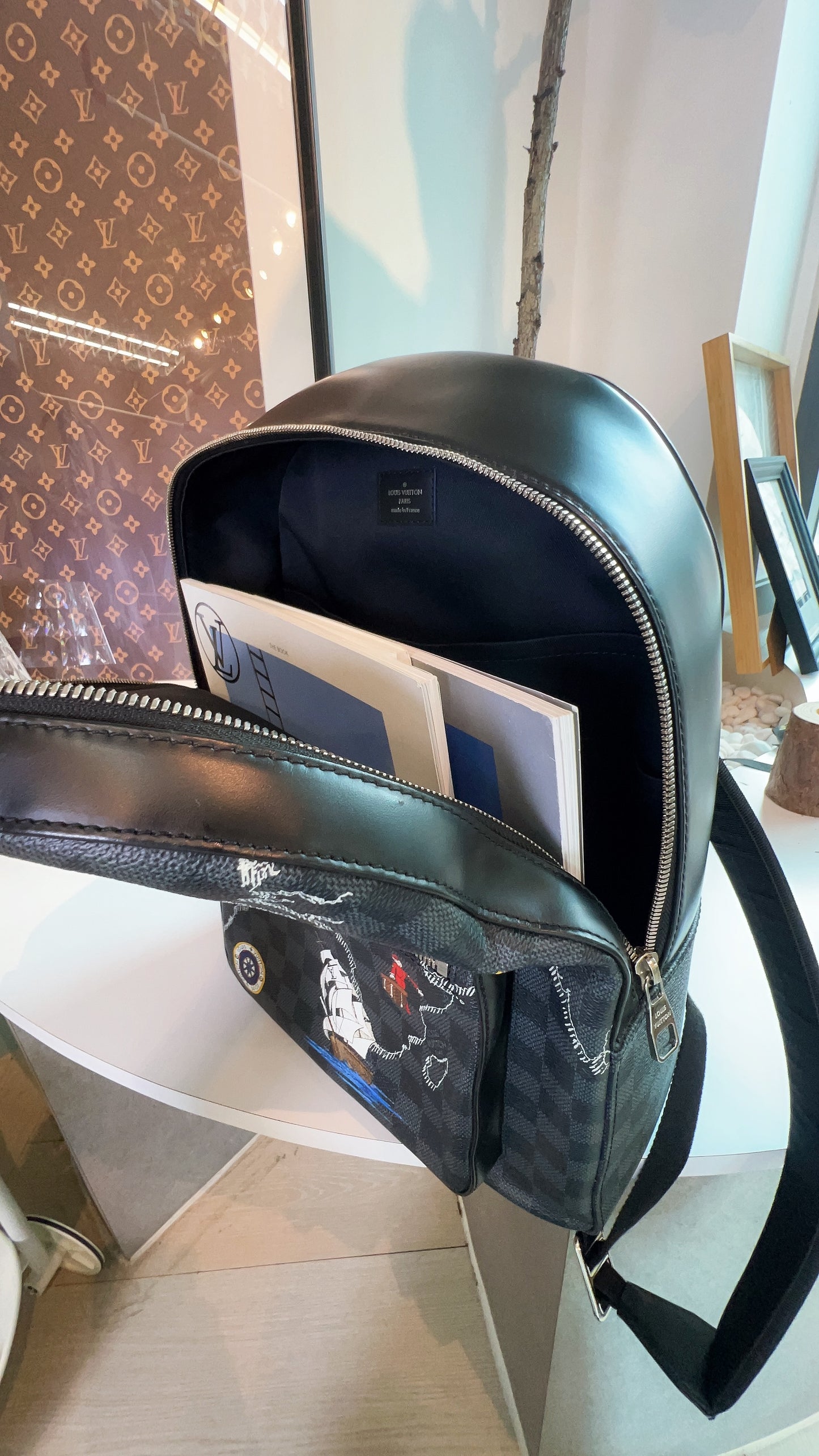 LV Damier Graphite Josh World Map Backpack