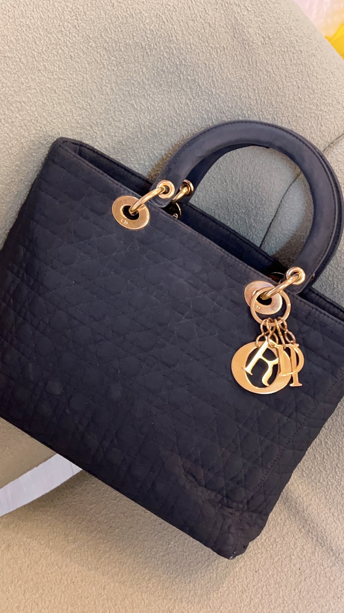 Dior Black Canvas Vintage Lady Dior