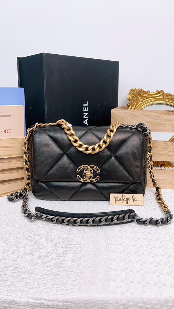 Chanel Black Small 19 Flap GHW