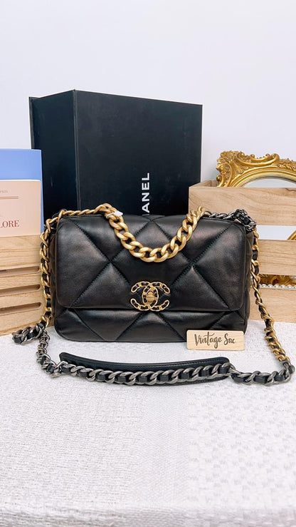 Chanel Black Small 19 Flap GHW