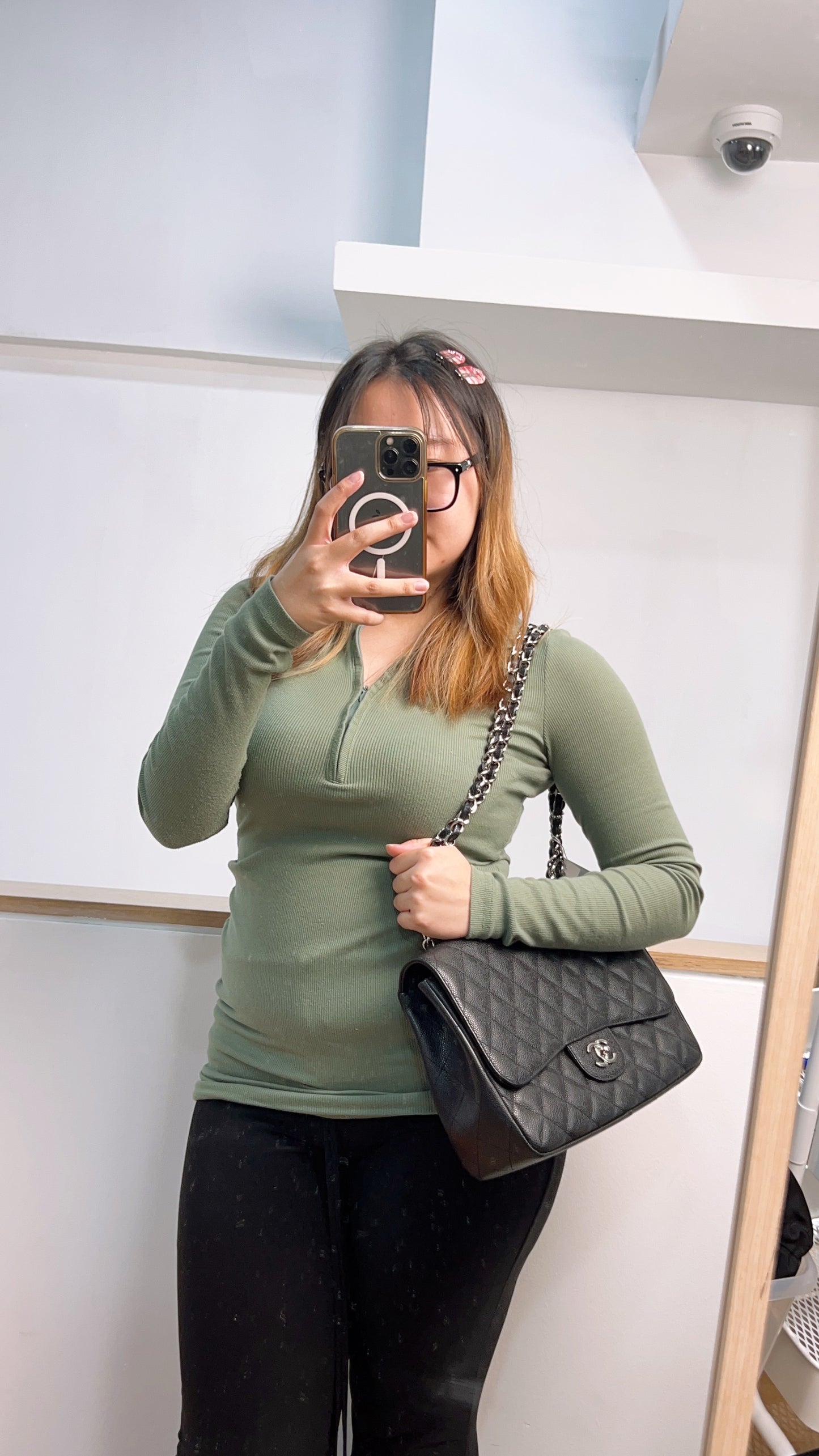 Chanel Classic Jumbo Black Quilted Caviar Leather