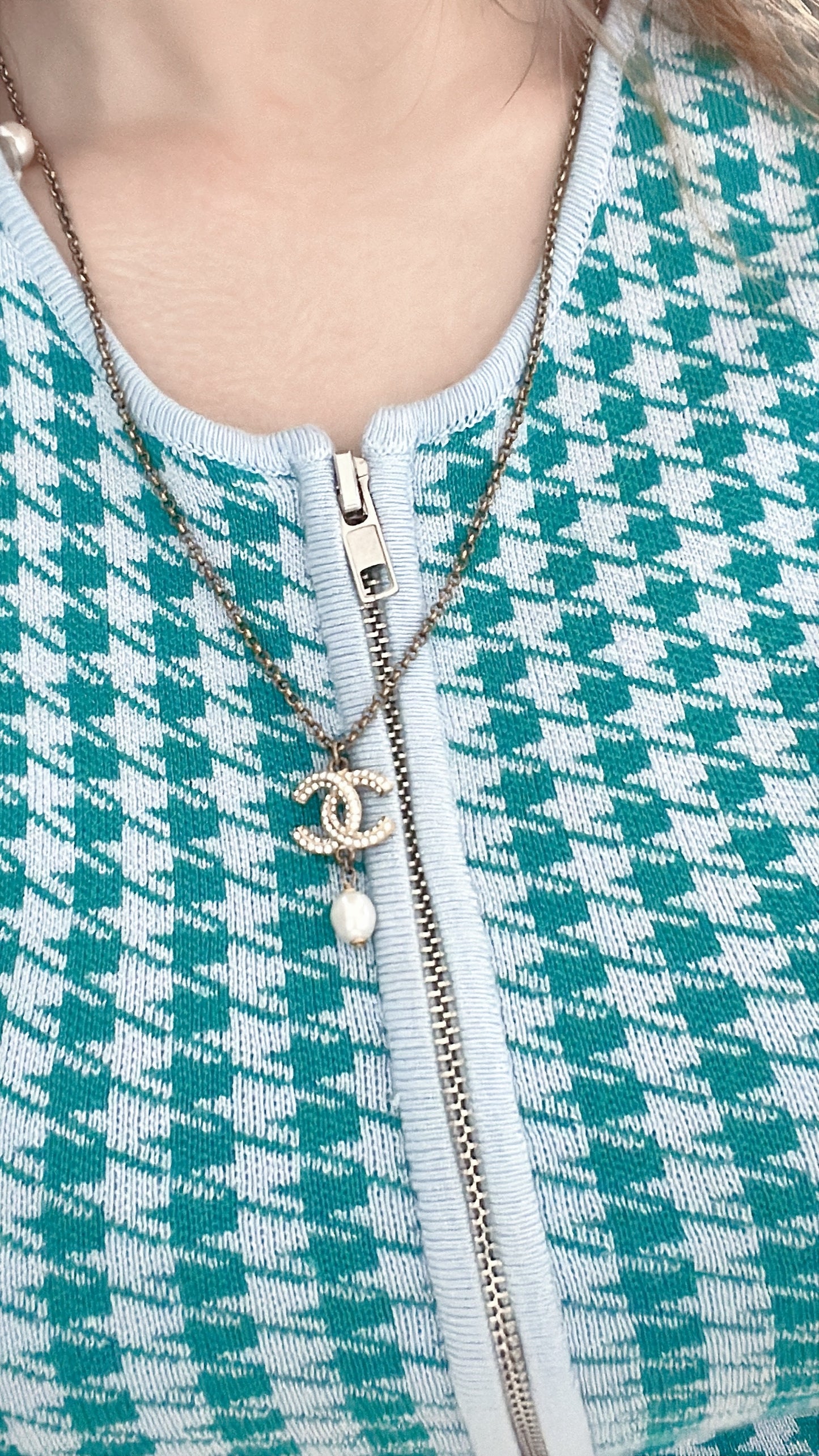 Chanel Gold Diamante CC Necklace