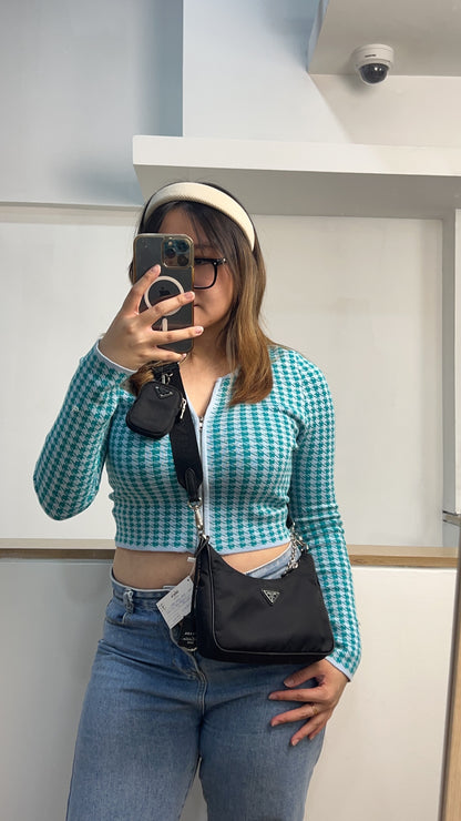 Prada Black Nylon Re-edition 2005 3 in 1 Hobo