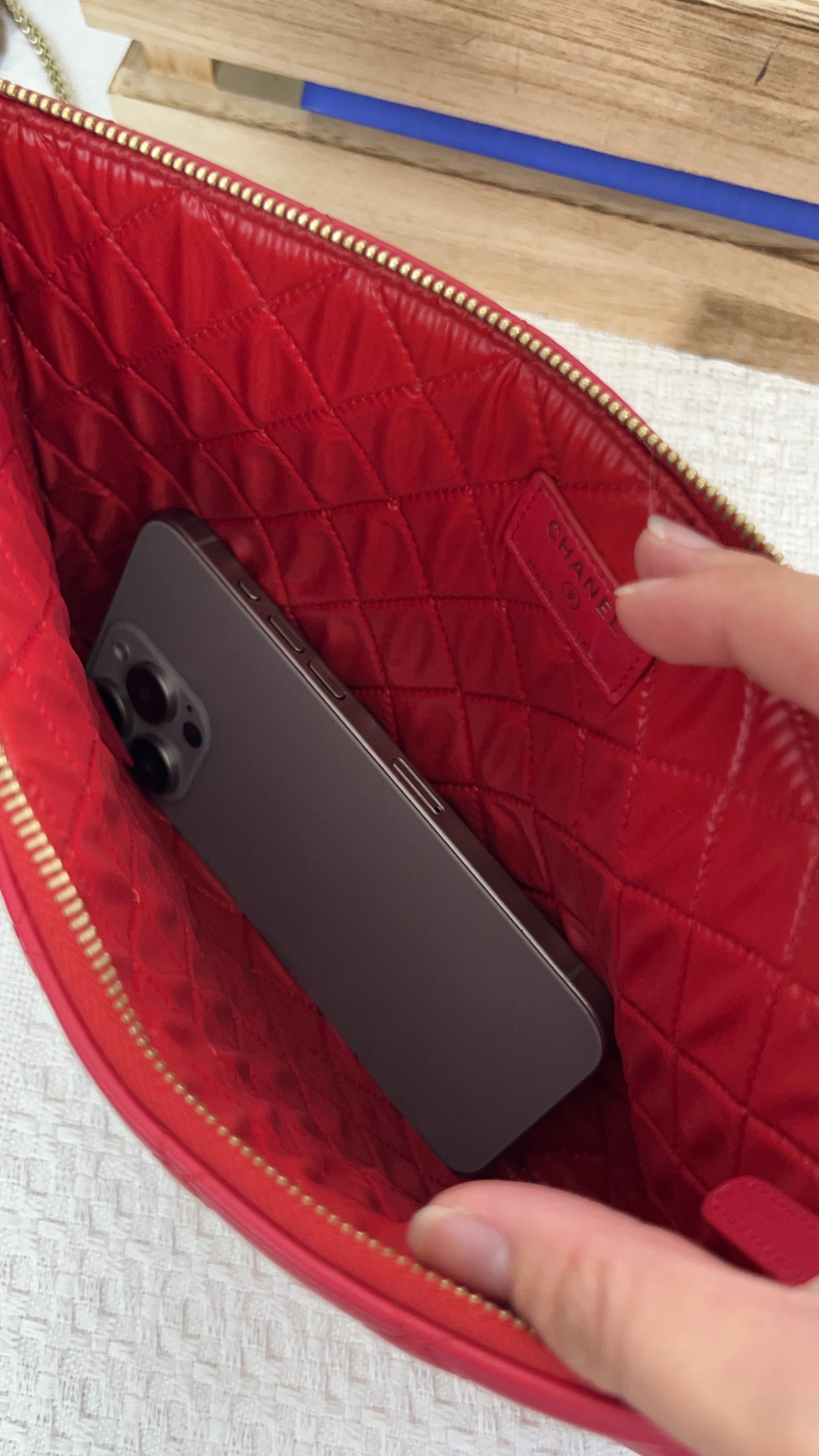 Chanel Red Medium Lambskin O’case GHW