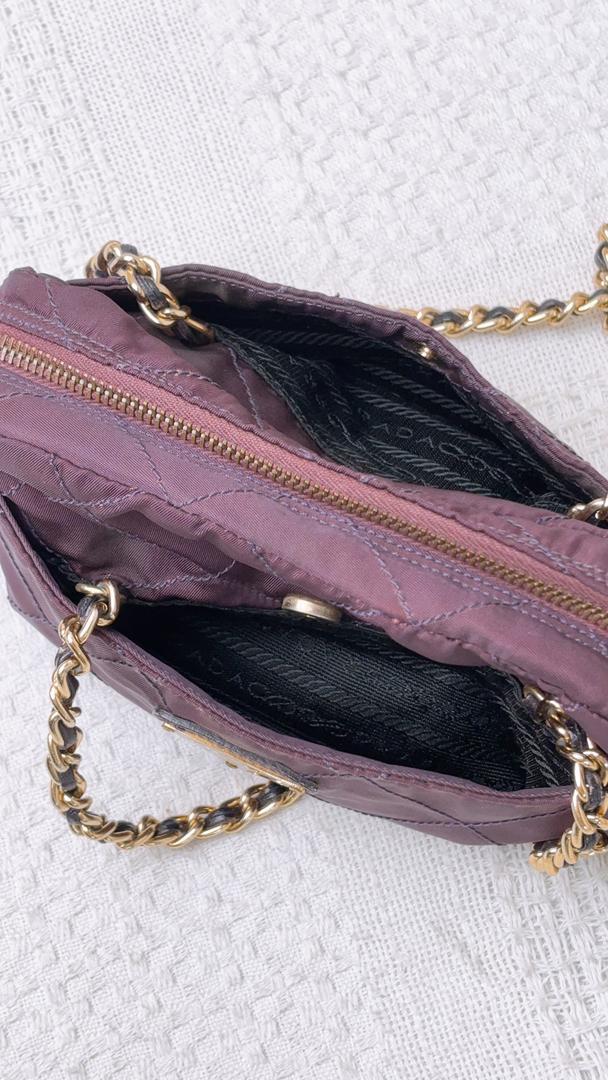Prada Purple Nylon Crossbody Chain Bag