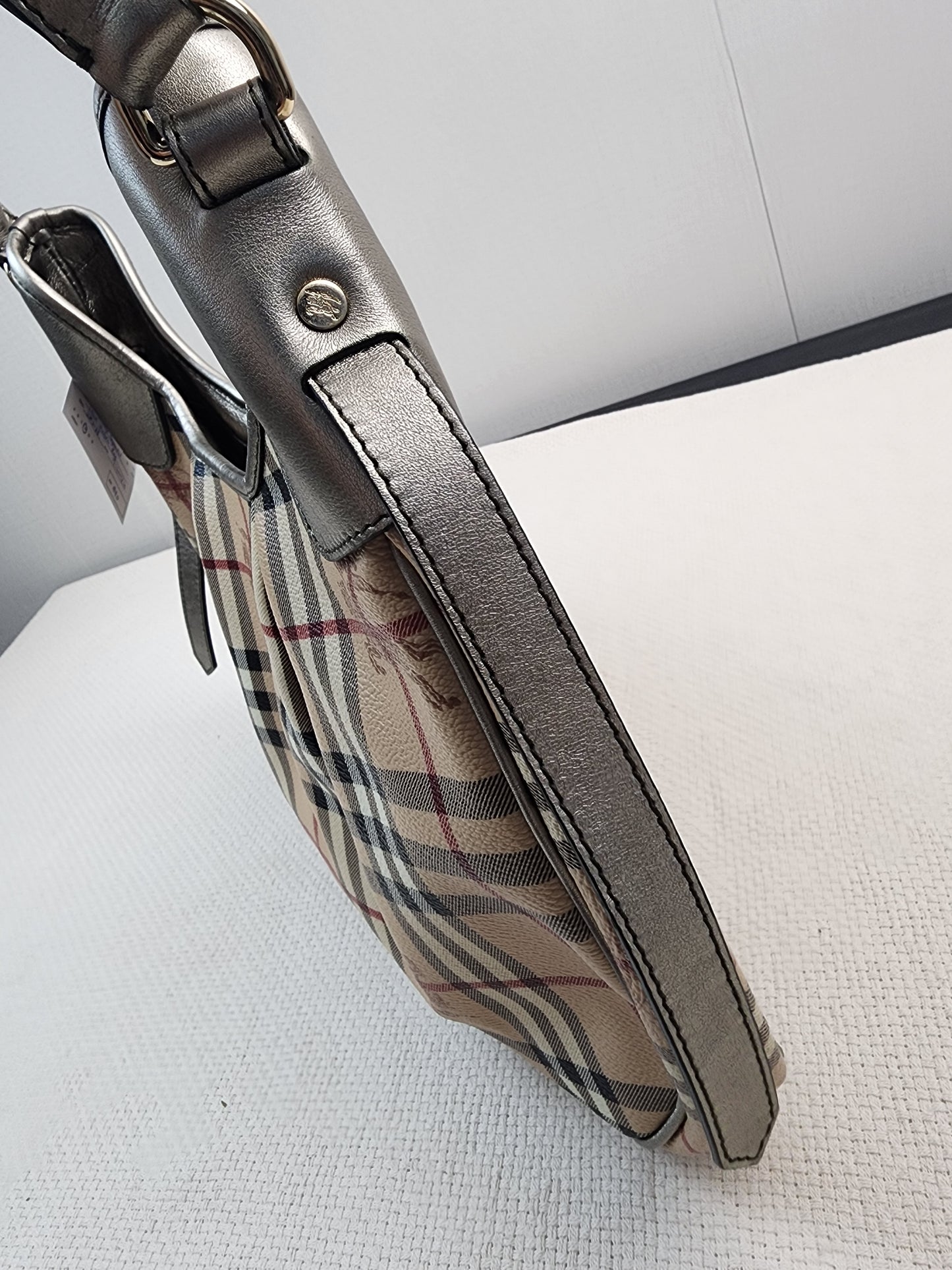 Burberry Beige Haymarket Check Shoulder Bag