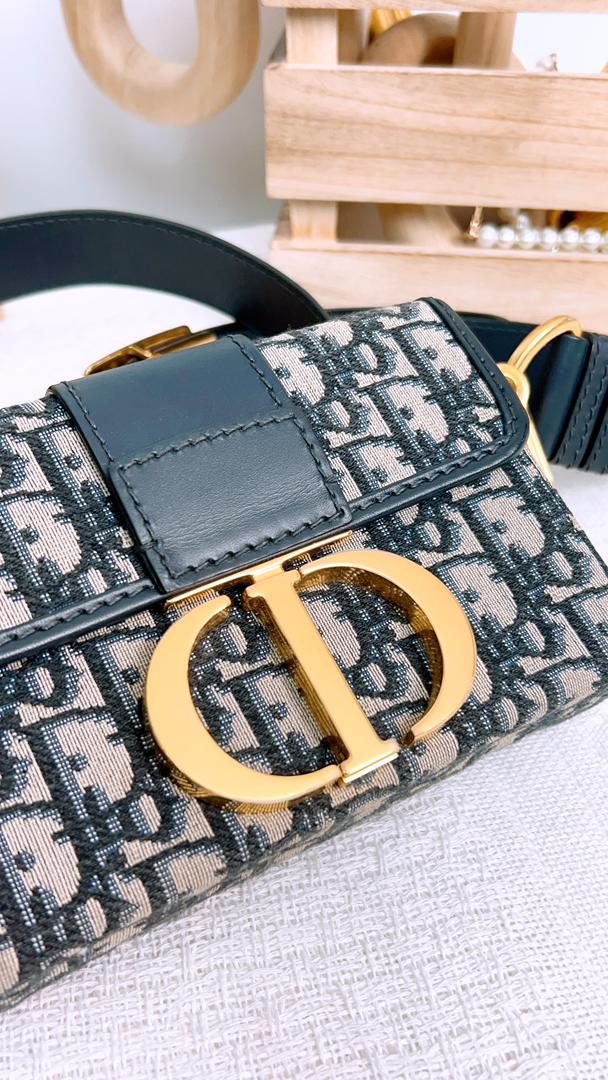Dior Navy Oblique Montaigne 30 Box (GHW)
