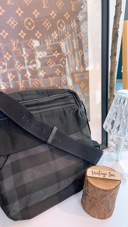 Burberry Nylon Smoked Check Messenger Bag