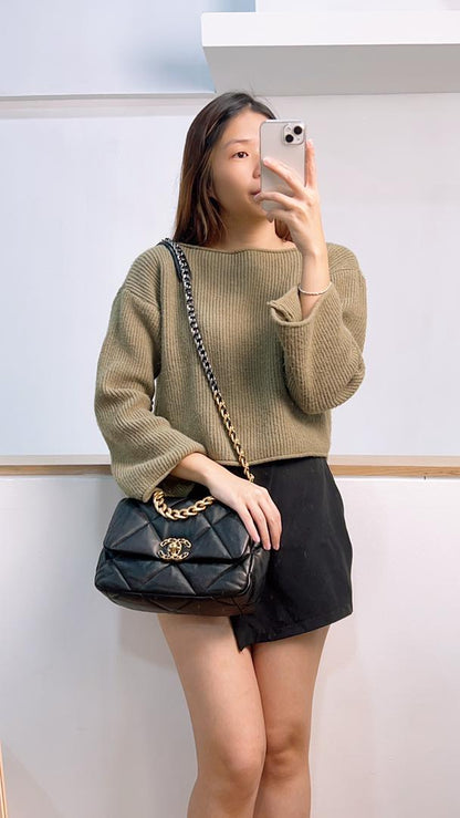 Chanel Black Small 19 Flap GHW