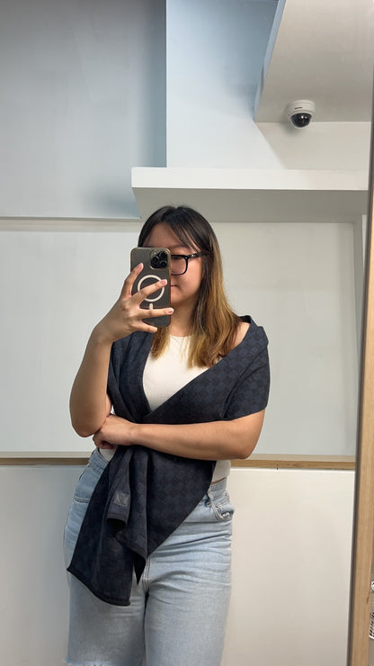 LV Damier Ebene Cabatt Wool Scarf