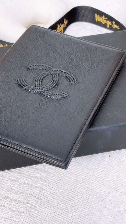 Chanel Black Calfskin Timeless Passport Holder