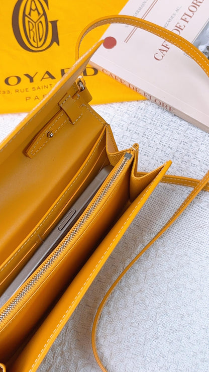 Goyard Yellow Varenne Continental Wallet With Strap