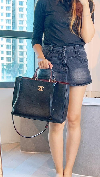 Chanel Cerf Executive Tote in Black Caviar (GHW)