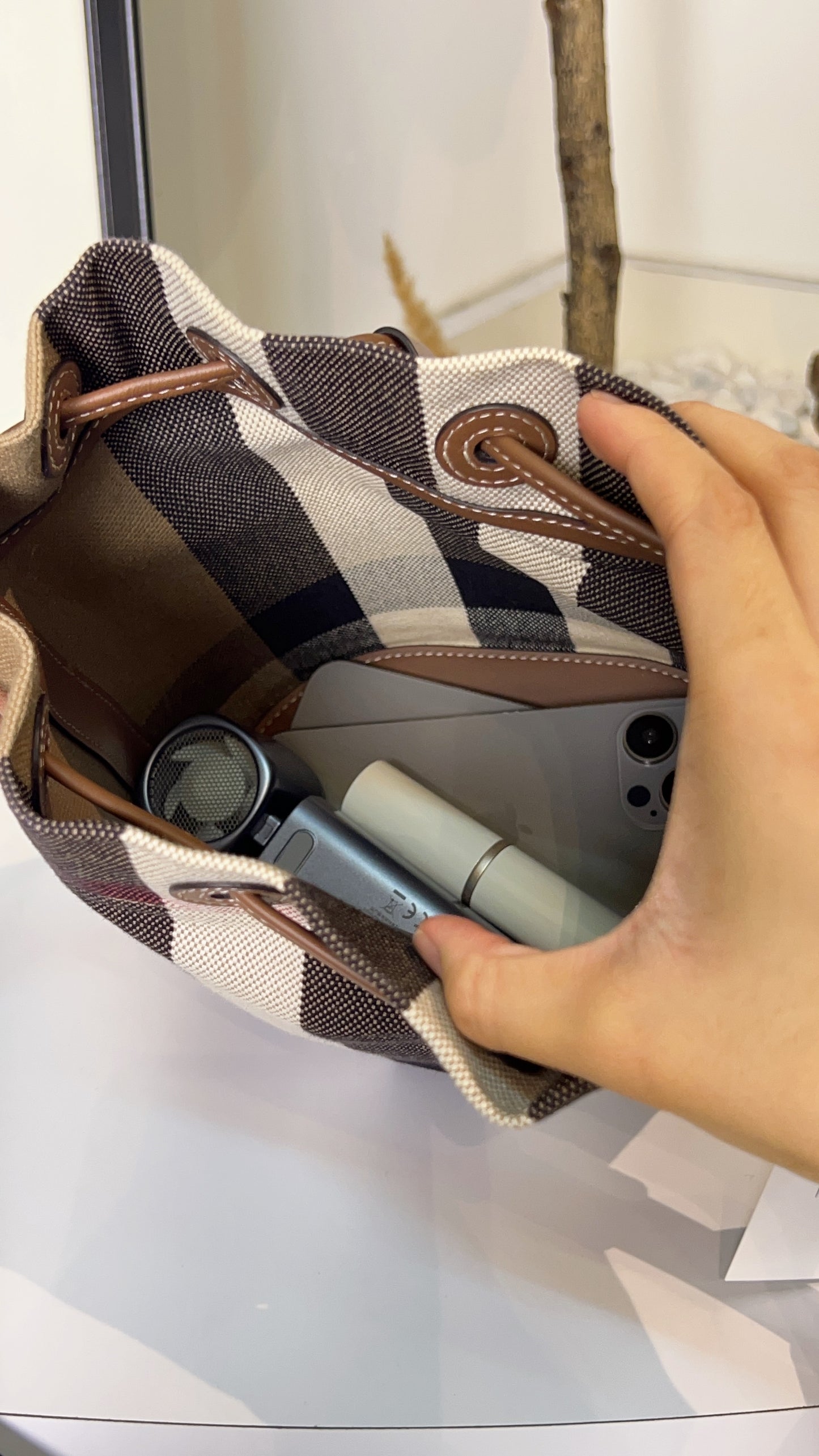 Burberry Canvas Bucket Bag