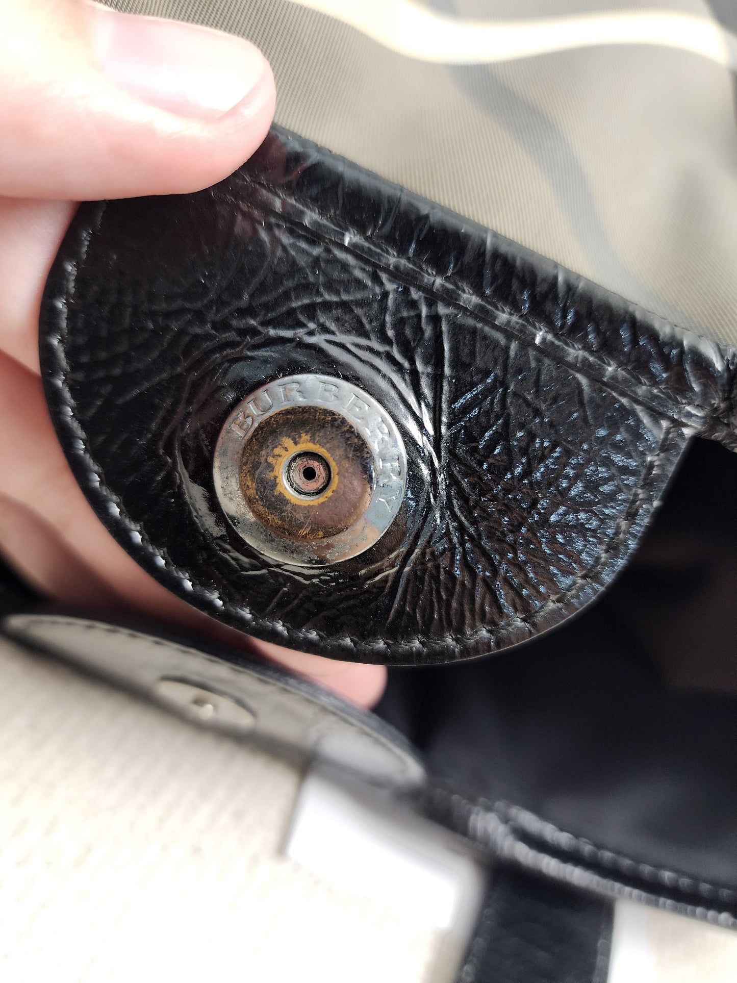 Burberry Black Nylon Beat Check Victoria Tote