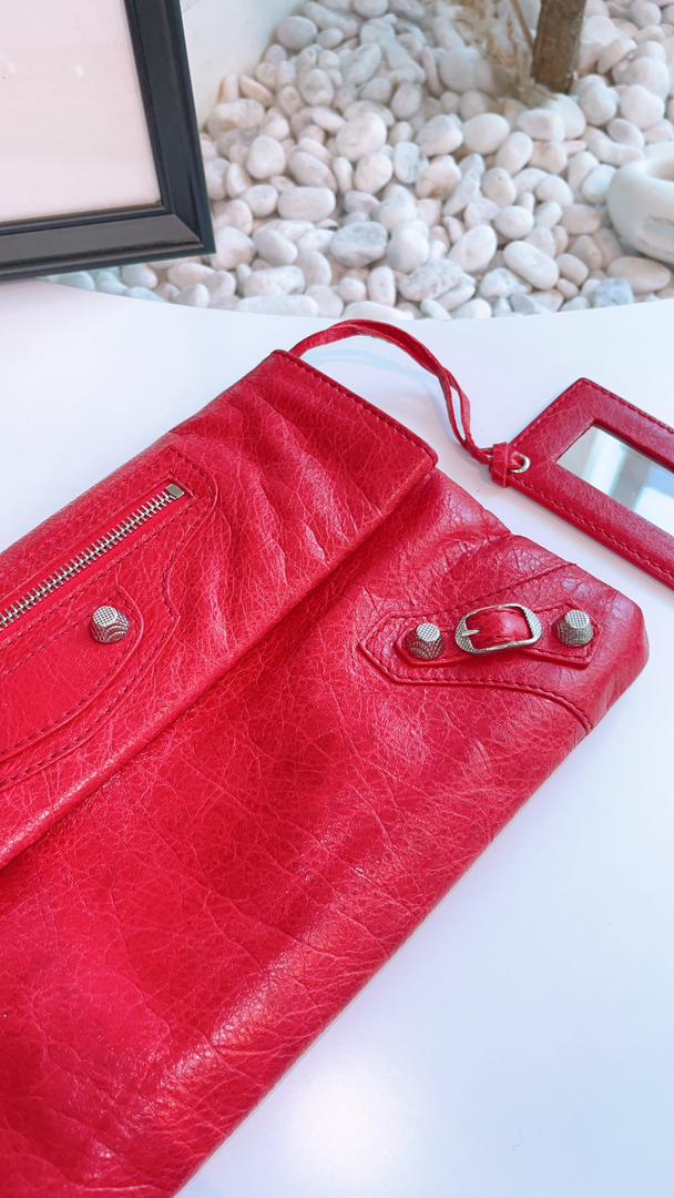 Balenciaga Red Envelope Clutch in Strap