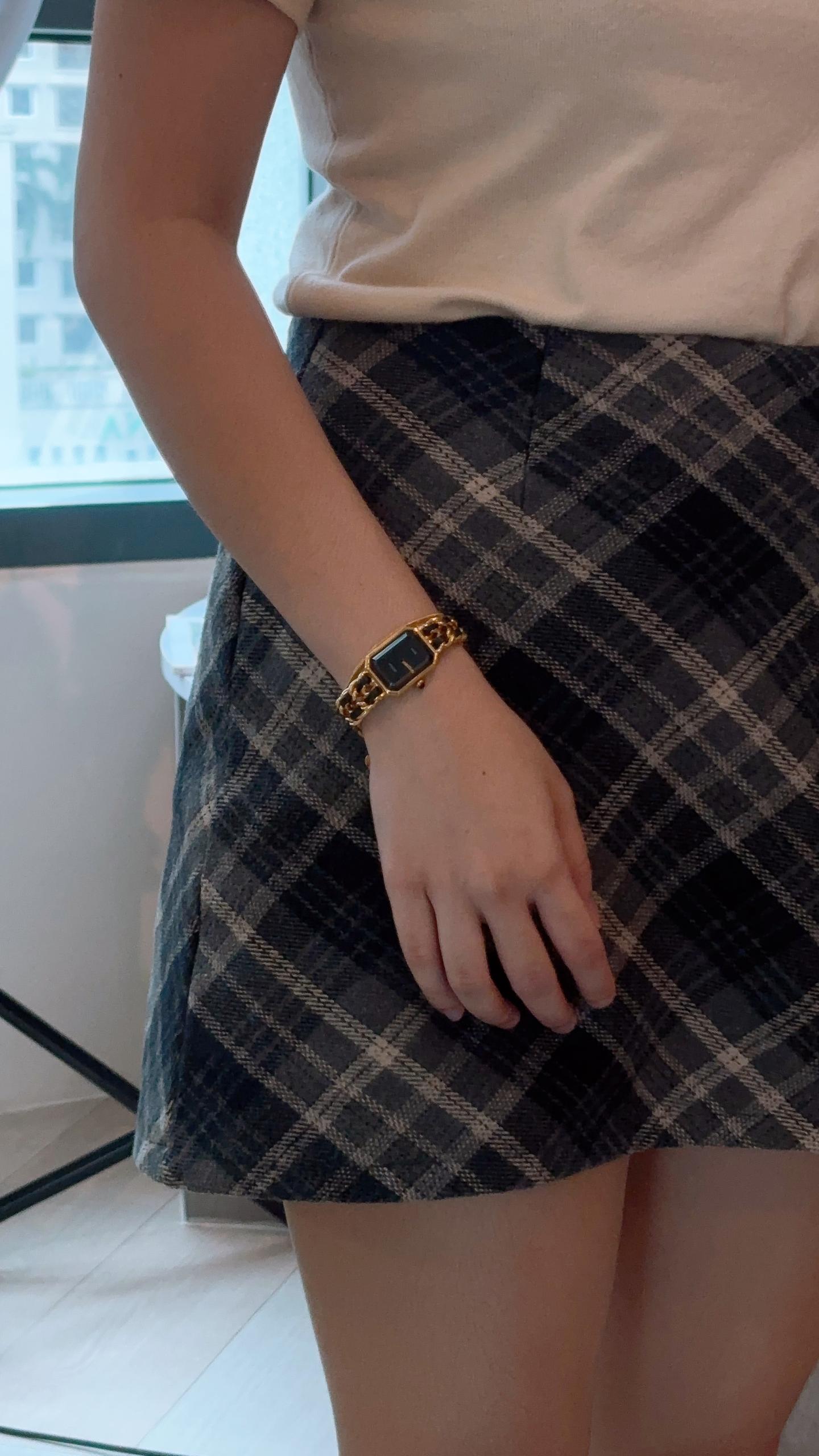 Chanel Gold Black Vintage Premiere Watch S