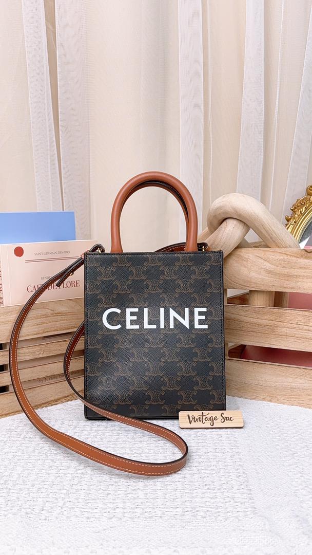 Celine Triomphe Mini Vertical Cabas Tote