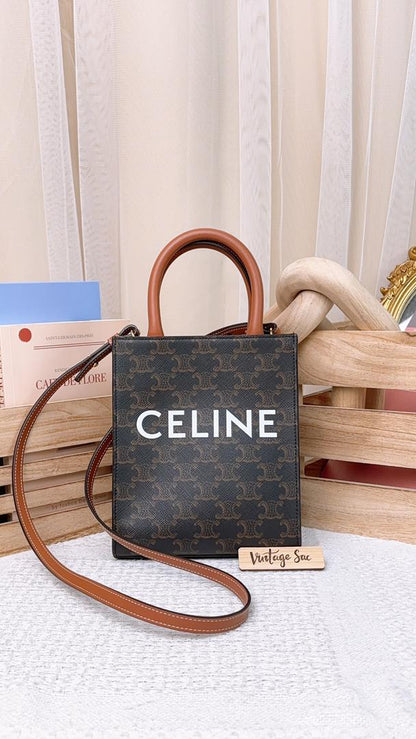 Celine Triomphe Mini Vertical Cabas Tote
