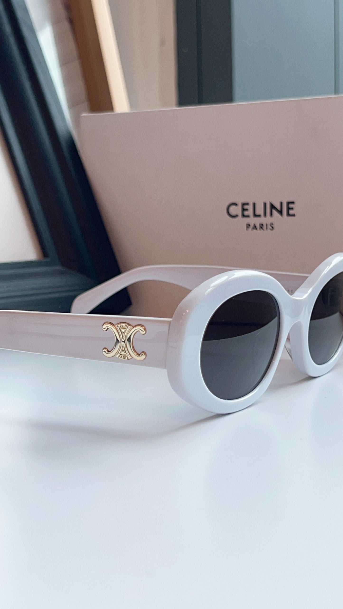 Celine Marble White Triomphe Sunglasses