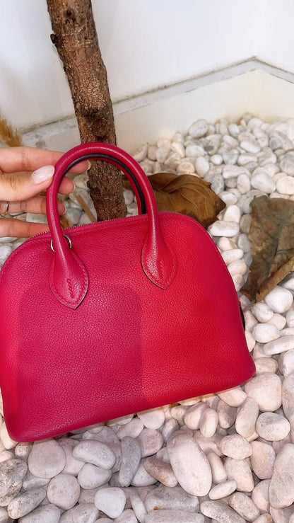 Hermes Rose Pourpre Mini Bolide (PHW)