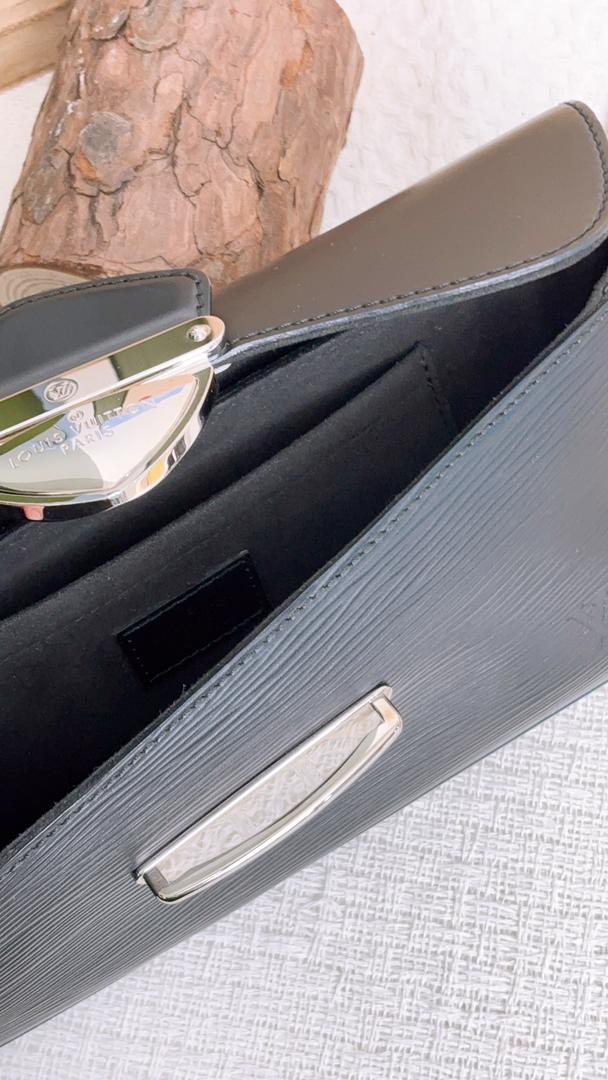 LV Black Epi Montaigne Clutch with Strap