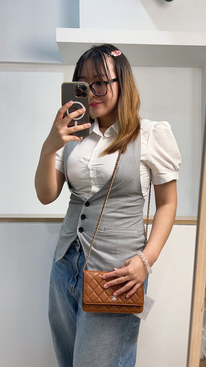 Chanel Brown Caviar Classic WOC