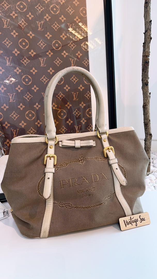 Prada Canapa Canvas Tote Bag