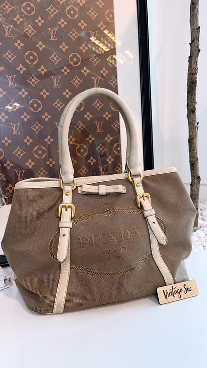 Prada Canapa Canvas Tote Bag